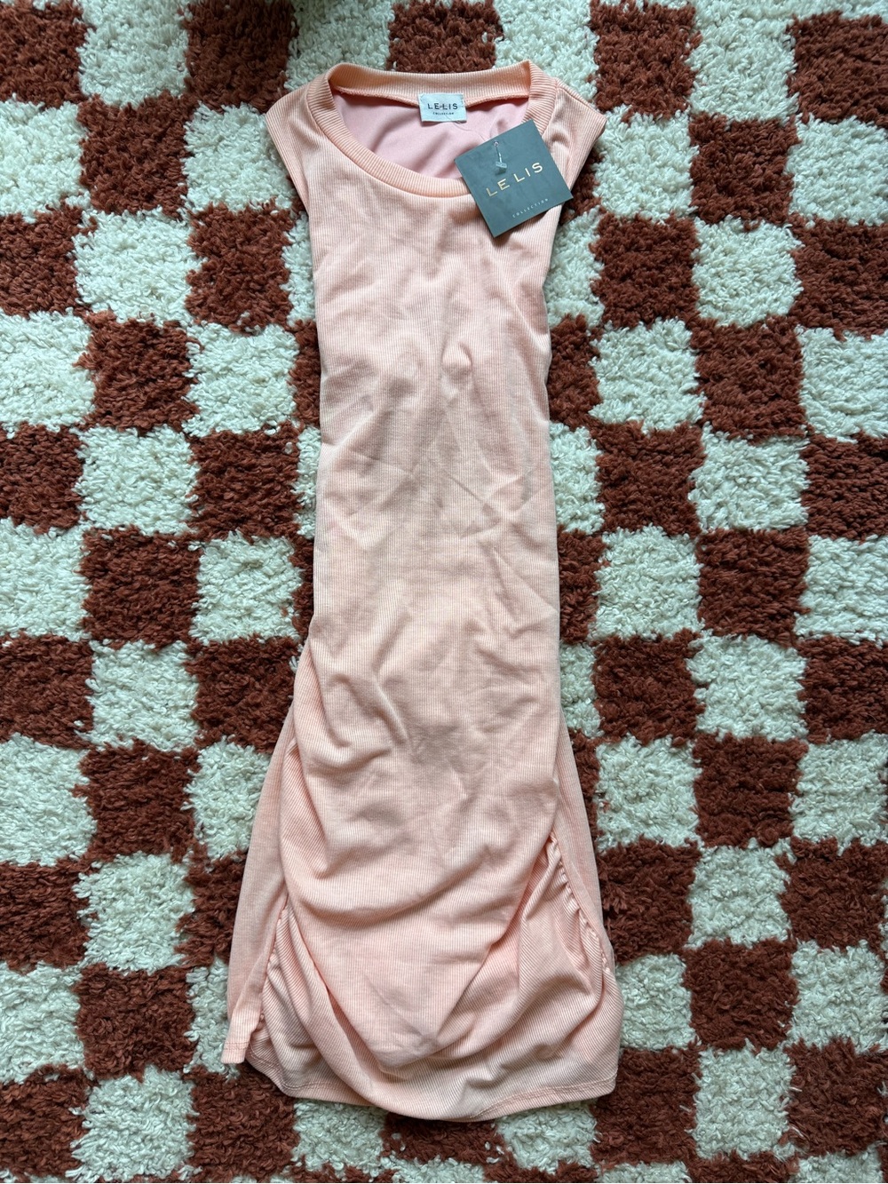 Le Lis Pink Ribbed Cutout Back Bodycon Mini Dress